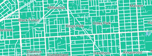 Map showing the location of Lesley Forsyth Events in Kings Park, SA 5034