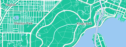 Map showing the location of May Drive Parkland in Kings Park, WA 6005