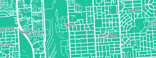 Map showing the location of Ali Baba Furniture & Homewares in Kilburn, SA 5084