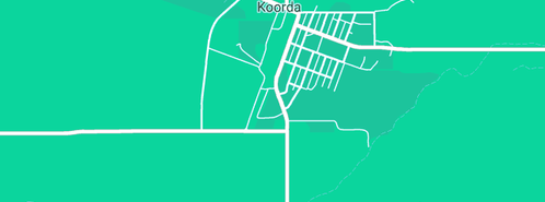 Map showing the location of Koorda Police Station in Koorda, WA 6475