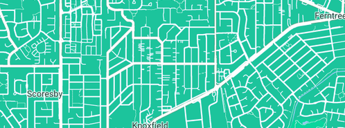 Map showing the location of Vinyl Wrapping Ferntree Gully in Knoxfield, VIC 3180