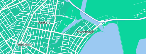 Map showing the location of Domestic Electrician Mascot in Kyeemagh, NSW 2216