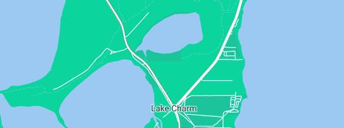 Map showing the location of Lake Charm Foreshore Caravan Park in Lake Charm, VIC 3581