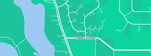 Map showing the location of Lakes Cabinets in Lake Clifton, WA 6215