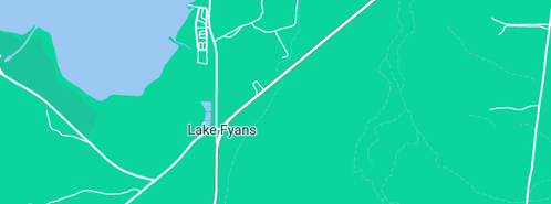 Map showing the location of Lake Fyans Holiday Park in Lake Fyans, VIC 3381