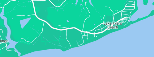 Map showing the location of EcoSmart Lakes Entrance in Lake Tyers Beach, VIC 3909