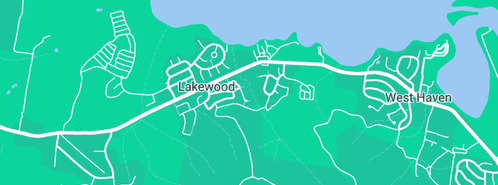 Map showing the location of The Happy Butcher Lakewood in Lakewood, NSW 2443