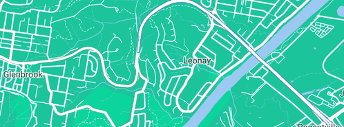 Map showing the location of Penrith Rubber Stamps in Leonay, NSW 2750