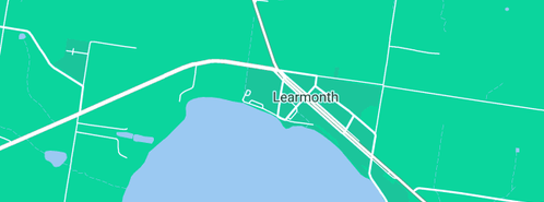 Map showing the location of Learmonth Bowling Club in Learmonth, VIC 3352