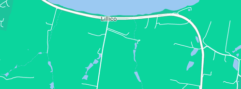 Map showing the location of Fuchsia Fantasy Tea Rooms in Lillico, TAS 7310