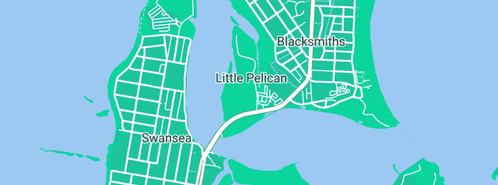 Map showing the location of Pelican Marina in Little Pelican, NSW 2281