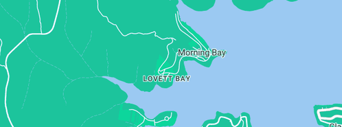 Map showing the location of Lovett Bay Boatshed in Lovett Bay, NSW 2105