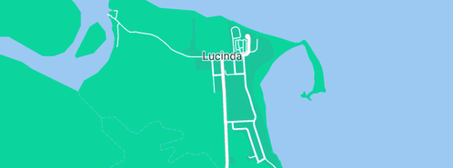 Map showing the location of Lazy Croc House Boats in Lucinda, QLD 4850