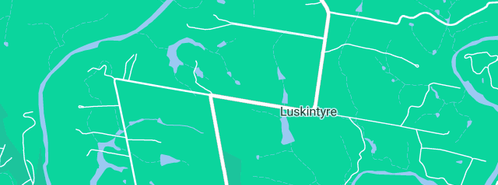 Map showing the location of Farquhar Landscapes P/L in Luskintyre, NSW 2321