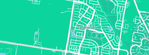 Map showing the location of Garden Design & Installation Cranbourne in Lyndhurst, VIC 3975