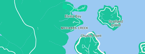 Map showing the location of Tides Reach Sydney in McCarrs Creek, NSW 2105