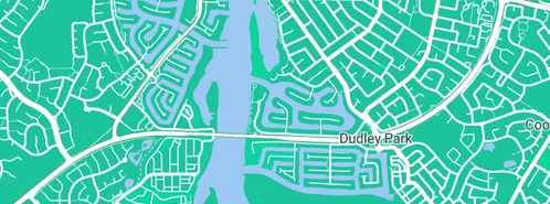 Map showing the location of Arcadia Building Design in Mandurah East, WA 6210