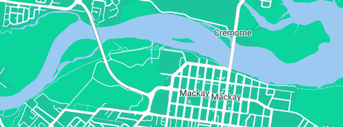 Map showing the location of Anyday Anytime Cleaning Services in Mackay Caneland, QLD 4740
