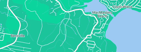 Map showing the location of Mahler Sounds in Macmasters Beach, NSW 2251