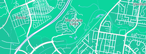 Map showing the location of Bibslactation in Macquarie Links, NSW 2565