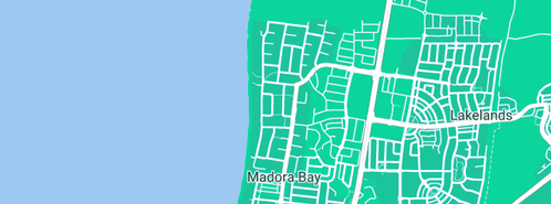 Map showing the location of Mandurah & Rockingham Truck Training Centre in Madora Bay, WA 6210