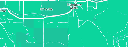 Map showing the location of Mundaring Child Care Centre in Mahogany Creek, WA 6072