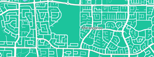 Map showing the location of Simpsons Lawn Mowing in Marangaroo, WA 6064