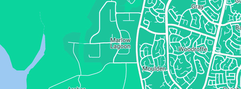 Map showing the location of Karuna Yoga & Wellness in Marlow Lagoon, NT 830