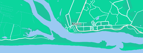 Map showing the location of The Marlo Hotel in Marlo, VIC 3888