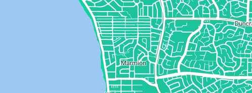 Map showing the location of Marmion Marine in Marmion, WA 6020