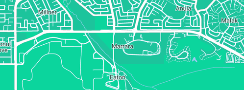 Map showing the location of Karen Sheldon Catering in Marrara, NT 812
