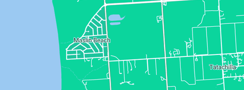 Map showing the location of CalmaBlu B&B in Maslin Beach, SA 5170