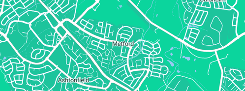 Map showing the location of Jenny's Word Pro Service in Metford, NSW 2323