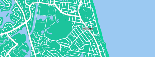 Map showing the location of Qalcast (Gold Coast) Pty Ltd in Miami, QLD 4220