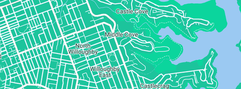 Map showing the location of Northbox Pty Ltd in Middle Cove, NSW 2068