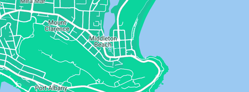 Map showing the location of The Esplanade Chalets in Middleton Beach, WA 6330