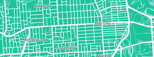Map showing the location of Mile End Commercial Centre in Mile End, SA 5031