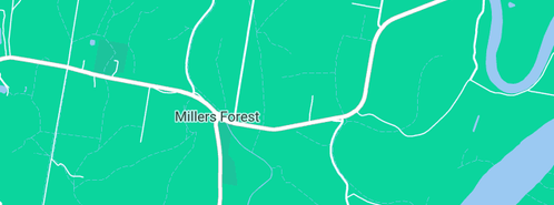 Map showing the location of Mexon Greg Bobcat, Escavator & Tipper Hire in Millers Forest, NSW 2324