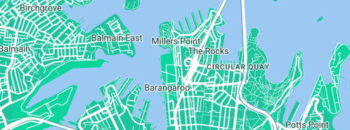 Map showing the location of Hush Escorts in Millers Point, NSW 2000