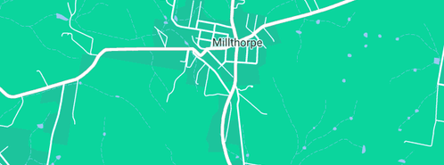 Map showing the location of Hockey's Accommodation in Millthorpe, NSW 2798