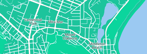 Map showing the location of St John - Sub Centre Albany in Mira Mar, WA 6330