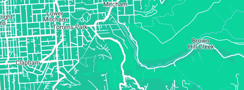 Map showing the location of Brownhill Creek Recreation Park in Mitcham, SA 5062