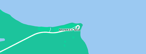 Map showing the location of Monkey Mia Dolphin Resort in Monkey Mia, WA 6537