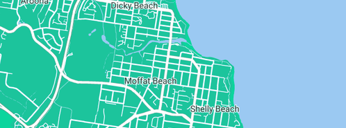 Map showing the location of Seaside Locksmiths in Moffat Beach, QLD 4551