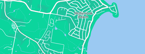 Map showing the location of Mollymook Pharmacy and Newsagency in Mollymook Beach, NSW 2539