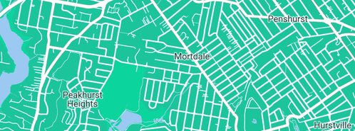 Map showing the location of EROMA in Mortdale, NSW 2223