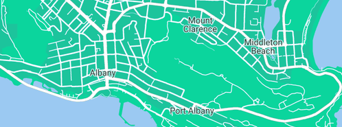 Map showing the location of Albany Heritage Park in Mount Clarence, WA 6330