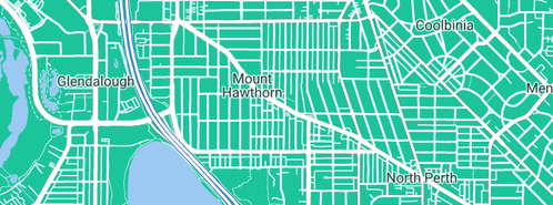 Map showing the location of The Jazz Cellar in Mount Hawthorn, WA 6016