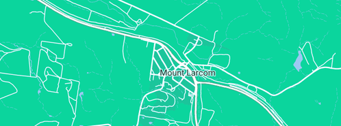 Map showing the location of Mt Larcom Caravan Park in Mount Larcom, QLD 4695