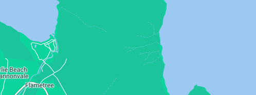 Map showing the location of Sandy Bay in Mount Rooper, QLD 4802